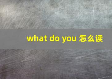 what do you 怎么读